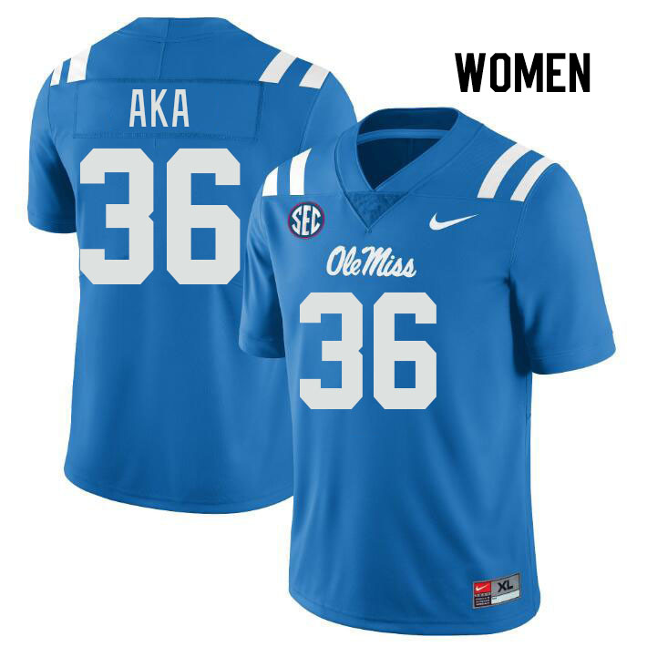 Women #36 Joshua Aka Ole Miss Rebels College Football Jerseys Stitched Sale-Power Blue
